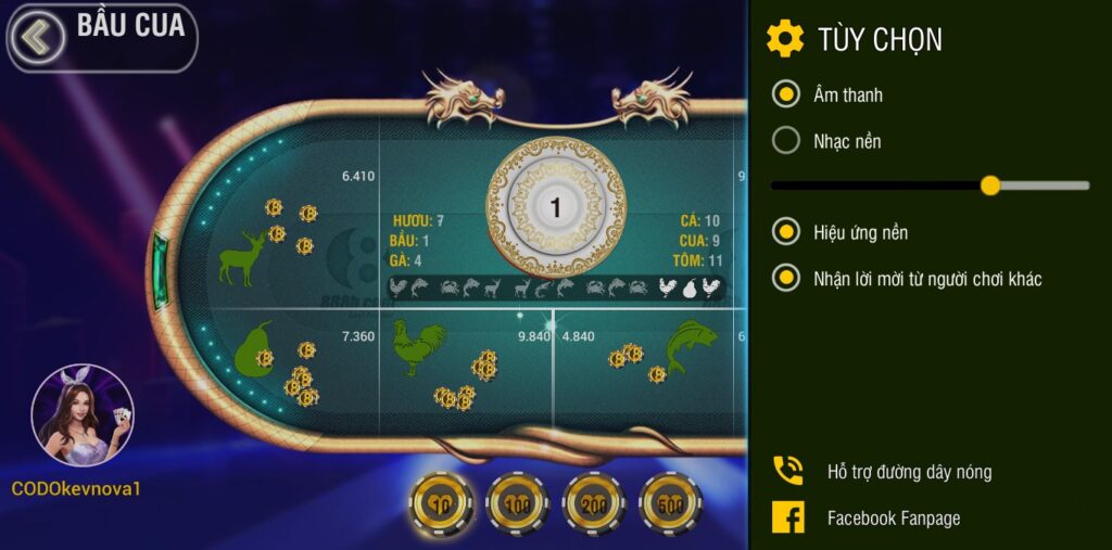 888b hỗ trợ trực tuyến khi chơi bầu cua tôm cá