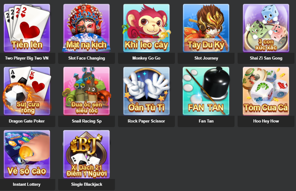 các trò chơi tại cổng game rich888 của nhà cái 888b
