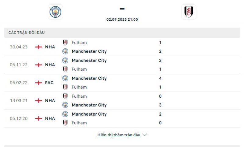 Man City vs Fulham