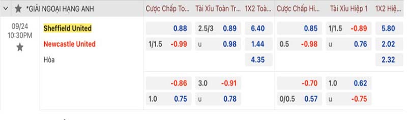 Sheff Utd vs Newcastle