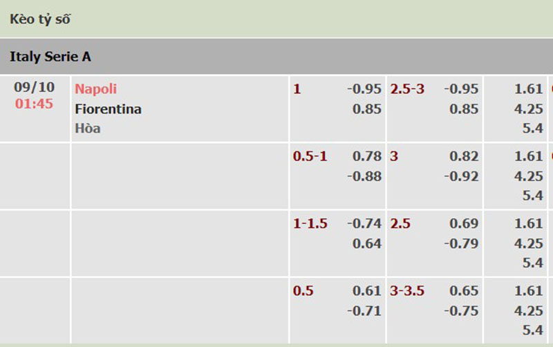 Napoli vs Fiorentina